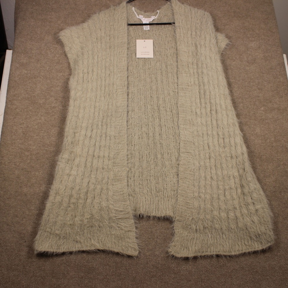 LC Lauren Conrad Silver Lining Eyelash Knit Open Front Vest WLC83LP13 One Size